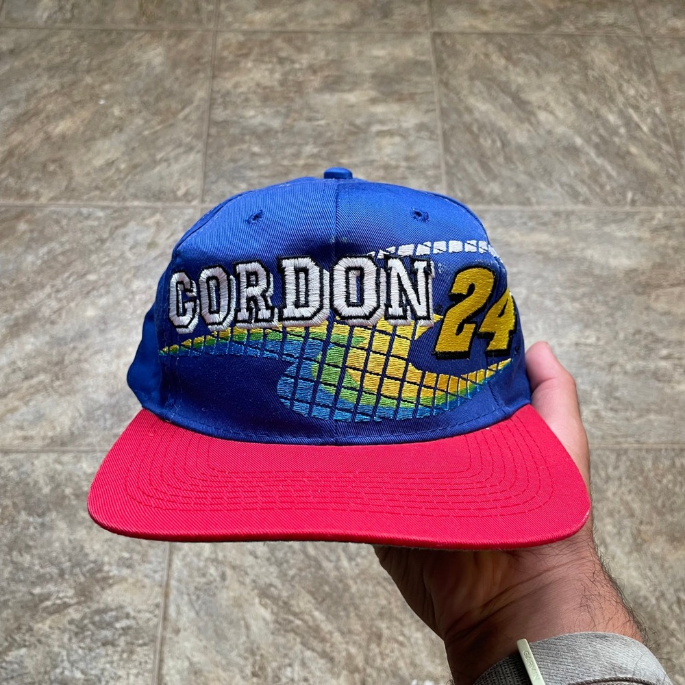 Vintage Jeff Gordon NASCAR 24 Hat Competitors View Blue Red Snapback Cap